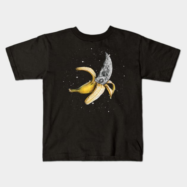 Moon Banana Kids T-Shirt by jamesormiston